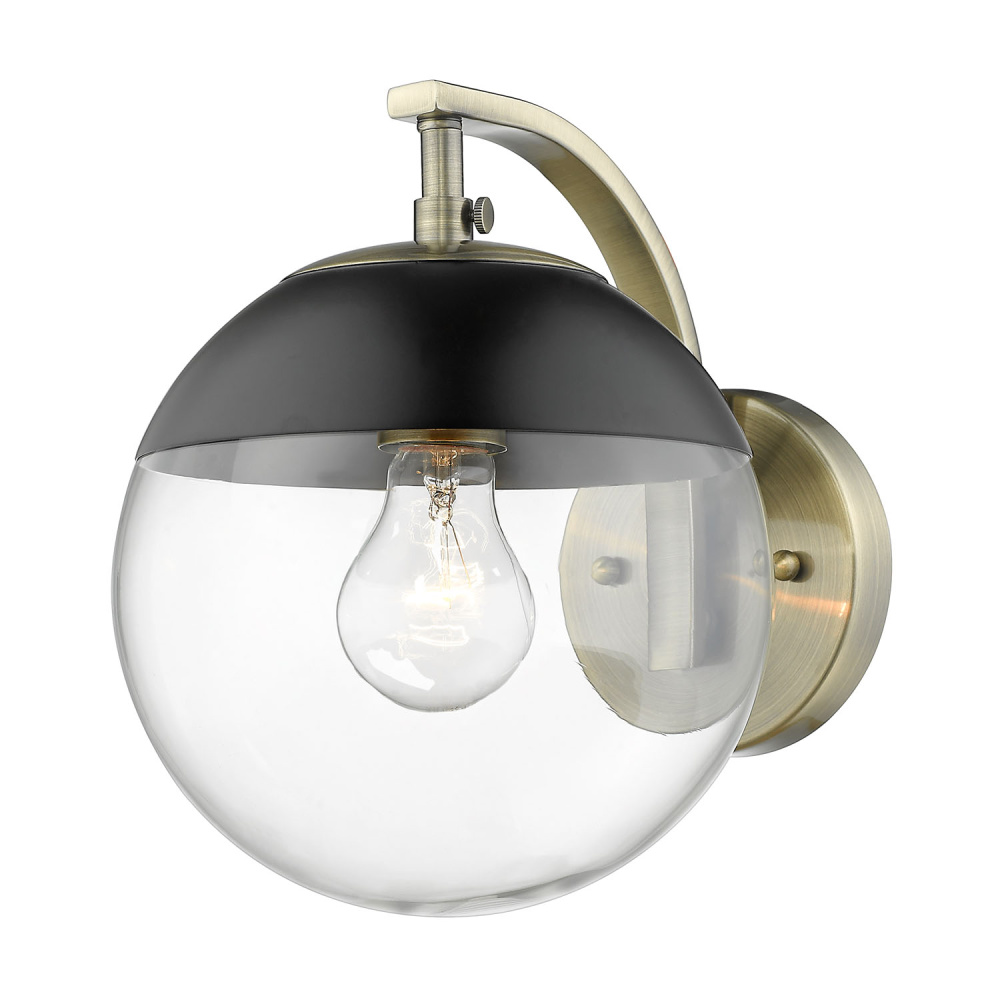Golden Lighting Dixon 1-light Wall Sconce in Aged Brass and Matte Black shade